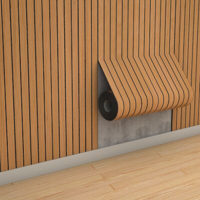 Self Adhesive 3D Foam Wallpaper with IXPE Shockproof Layer and Wood Grain Design for Thermal Insulation