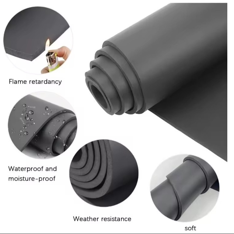 Flame Resistance CR Foam Sheet Sound Absorption Neoprene Rubber Roll For Automotive