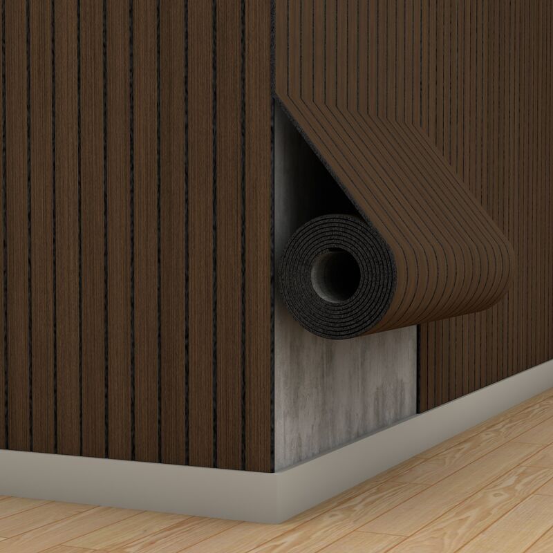 Soft Wood Slat Wall Panels With IXPE Foam Layer For Welfare Home Decor