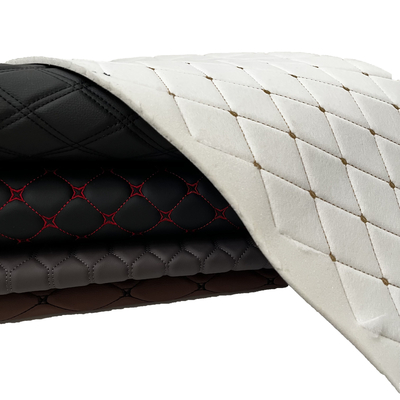Non Slip Embroidery Quilted Leather Material With Foam For Sofa Car Seat Covering