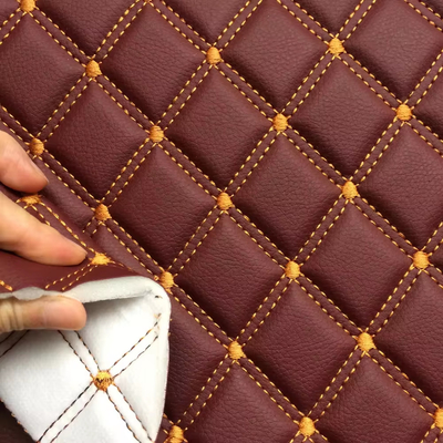 Customize Thickness PVC Leather Foam With Embroidery Design For Car Seat Covers